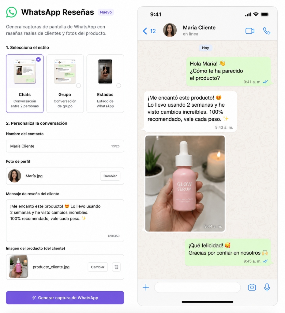 WhatsApp Reviews AI Interface